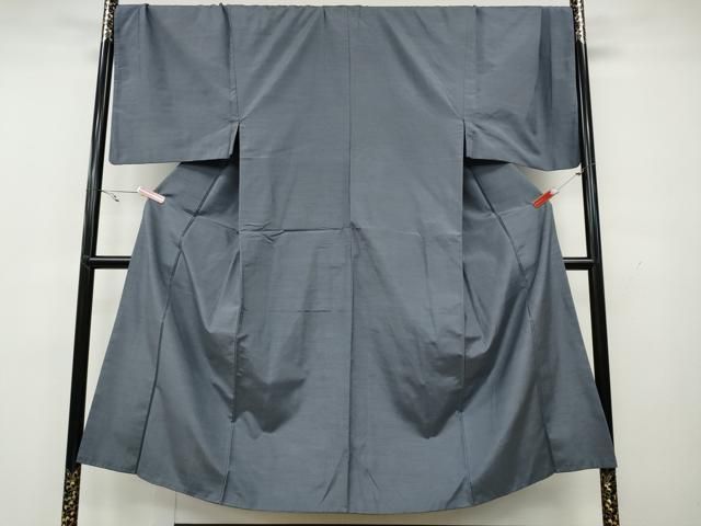 平和屋着物●男性 紬 薄鼠色 キングサイズ 正絹 CAAY4807ut