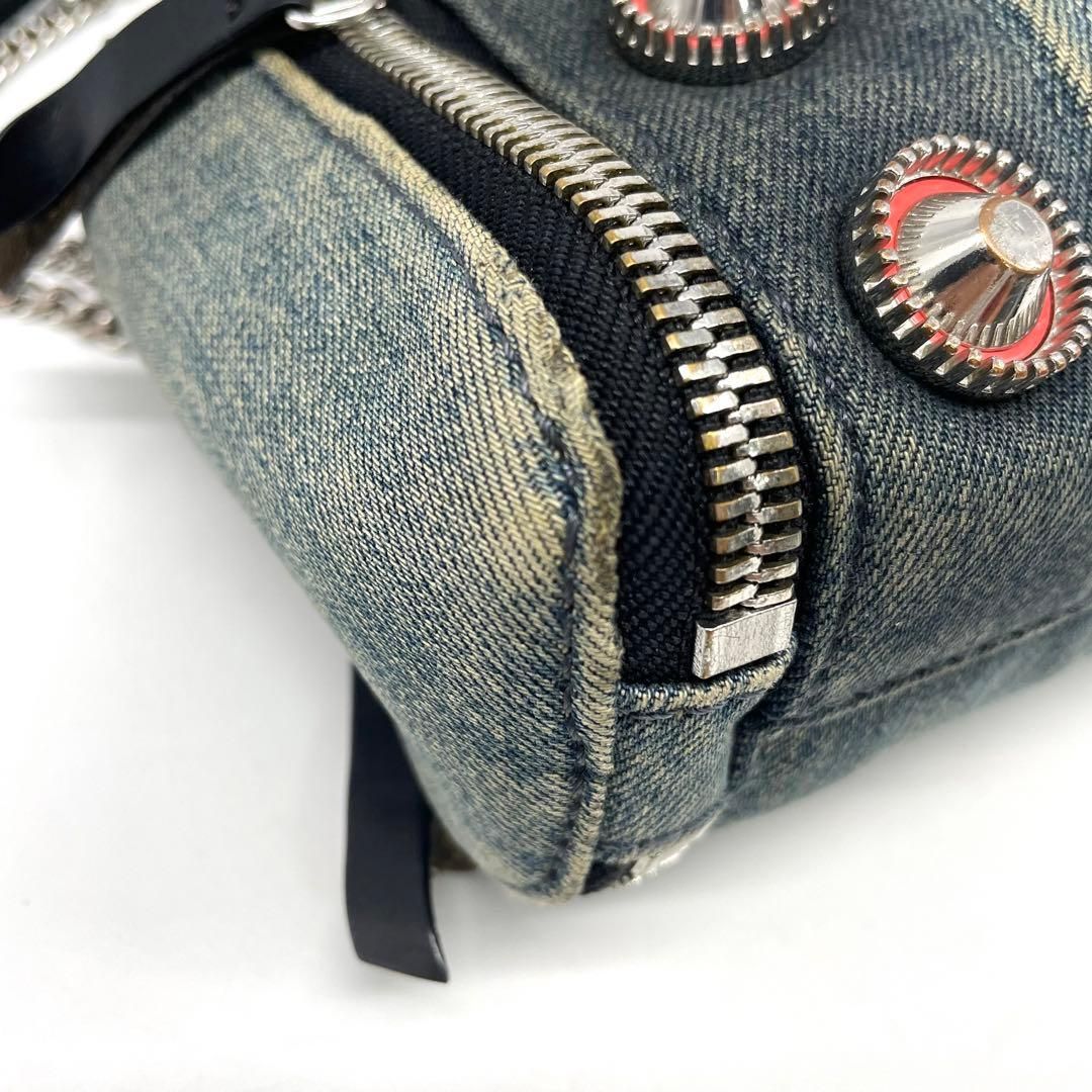 DIESEL ディーゼル ショルダーバッグ 斜め掛け チェーン スタッズ 