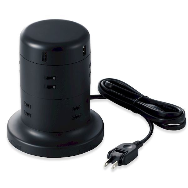  【新品・7営業日以内発送】エレコム ELECOM TT-U01-0820BK 延長コード タワー電源タップ 8個口 2m ほこりシャッター付 ブラック TTU010820BK【沖縄離島販売不可】 その他ノートPCアクセサリー