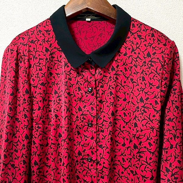 未使用 Leilian レリアン 総柄 シャツ ブラウス 13＋ 大きいサイズ Leilian plus house (Women/大きいサイズ)の大きいサイズ 13号