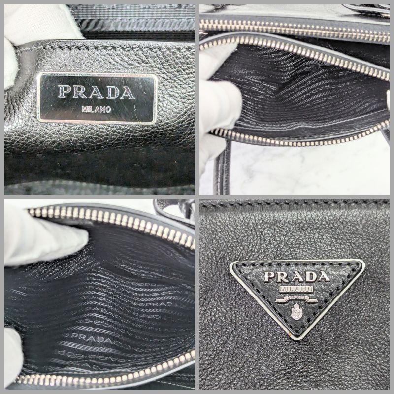 134 PRADA プラダ B2625O グラッセカーフ ２WAYトートバッグ スタッズ