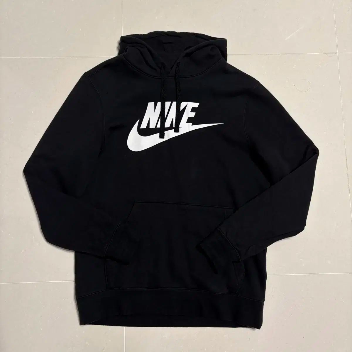 【雷市場（ポンジャン）商品韓国直送】 正規品 Nike(ナイキ） ビッグロゴ 裏起毛 フリース フード付きTシャツ