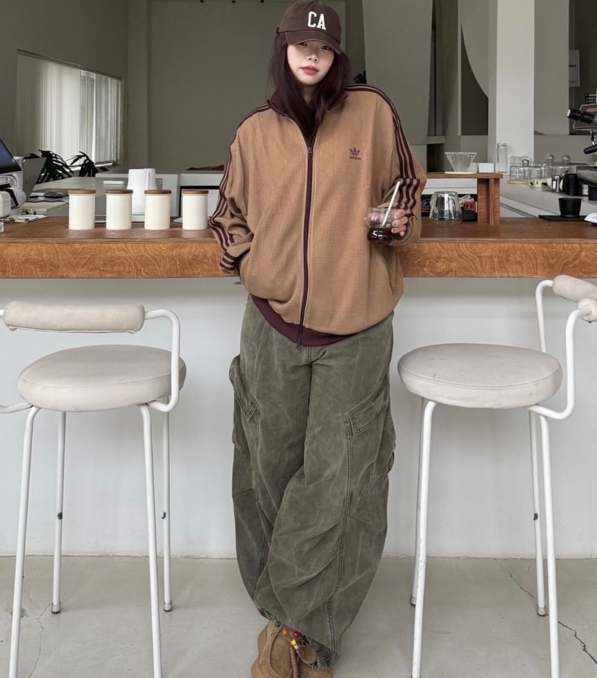 海外限定カラー3XL⭐️adidas ワッフル ニットトラックトップ