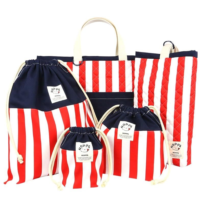 HOPPE] 5点セット (レッドストライプ) 通園 通学 入園 準備 入園入学