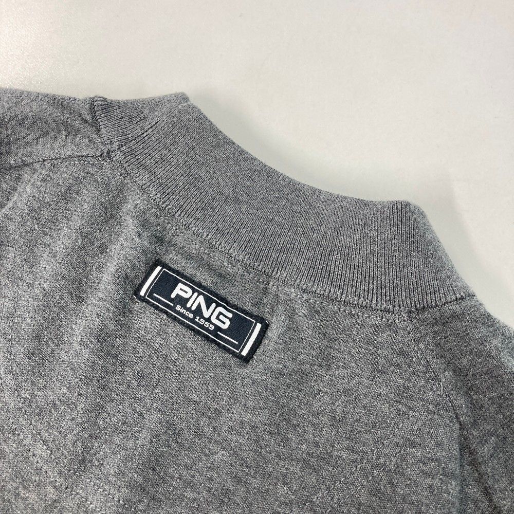 PING グレー セーター ロゴ入り　ゴルフウェア　モックネック　L L
