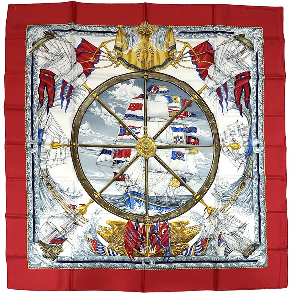 エルメス HERMES スカーフ カレ90 vive le vent 風よ吹け
