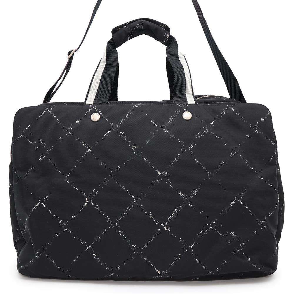 シャネル ボストンバッグ 旧トラベルライン ナイロン CHANEL 2wayショルダーバッグ 旅行用 黒