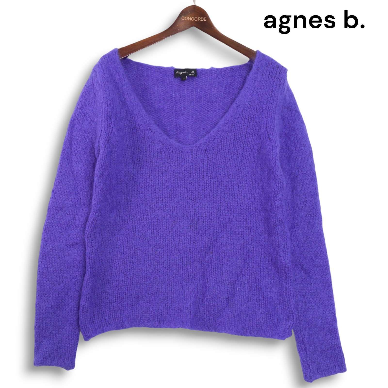 イタリア製☆ agnes b. アニエスベー 秋冬☆ モヘア ふんわり V