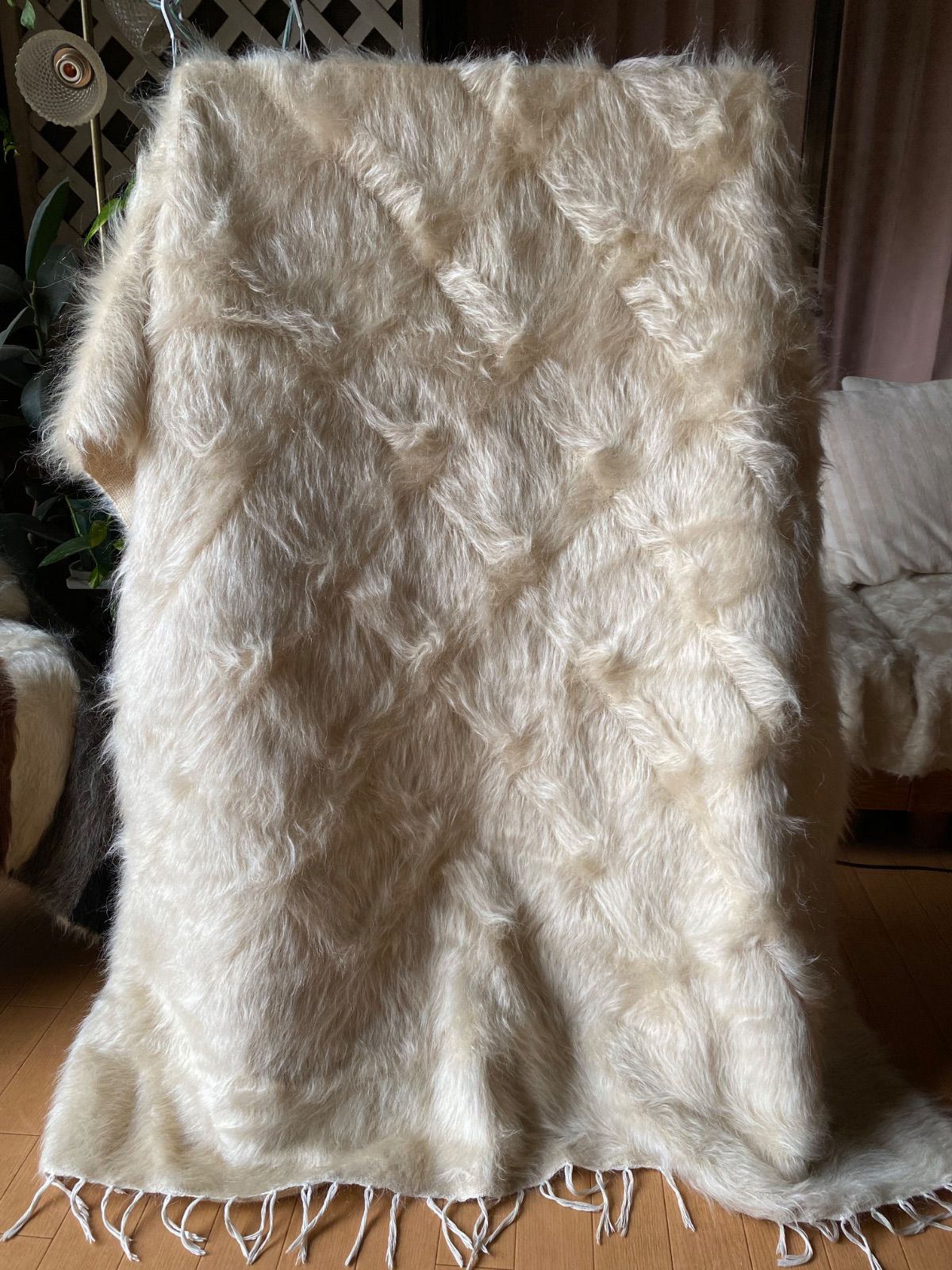 アクタス ACTUS ベッドスロー サンドベージュ 黄土色 ブランケット