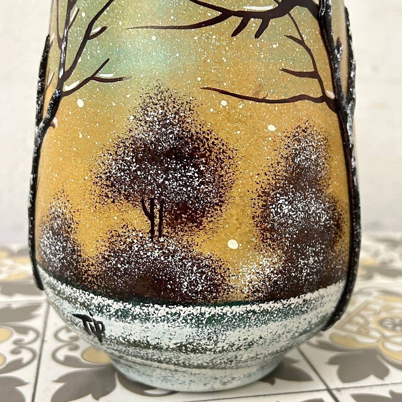 ドームナンシー 筒型 花瓶 高さ22cm 被せガラス アンテルカレール 幹