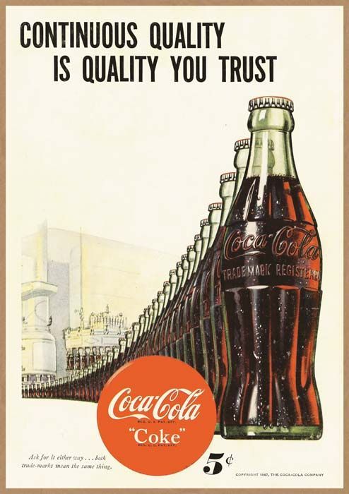 Coca-Cola レトロミニポスター B5サイズ 複製広告 コカコーラ