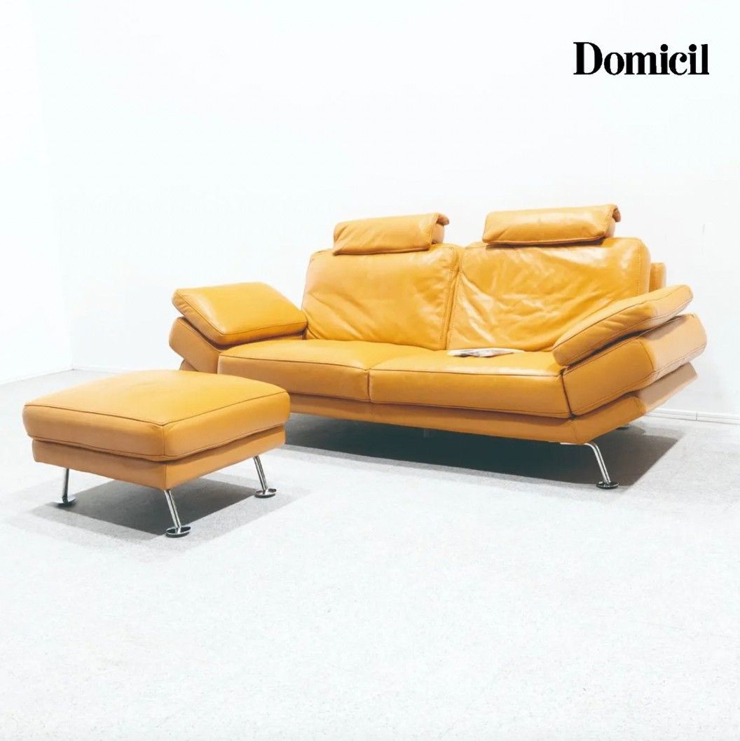 展示品】Domicil ドミシール DM-KOD9013 2人掛け ソファ オットマン付