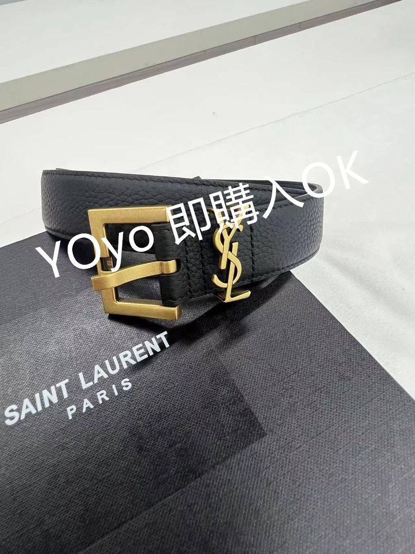 新品未使用 SAINT LAURENT サンローラン ベルト ゴールド 幅 ： 3cm