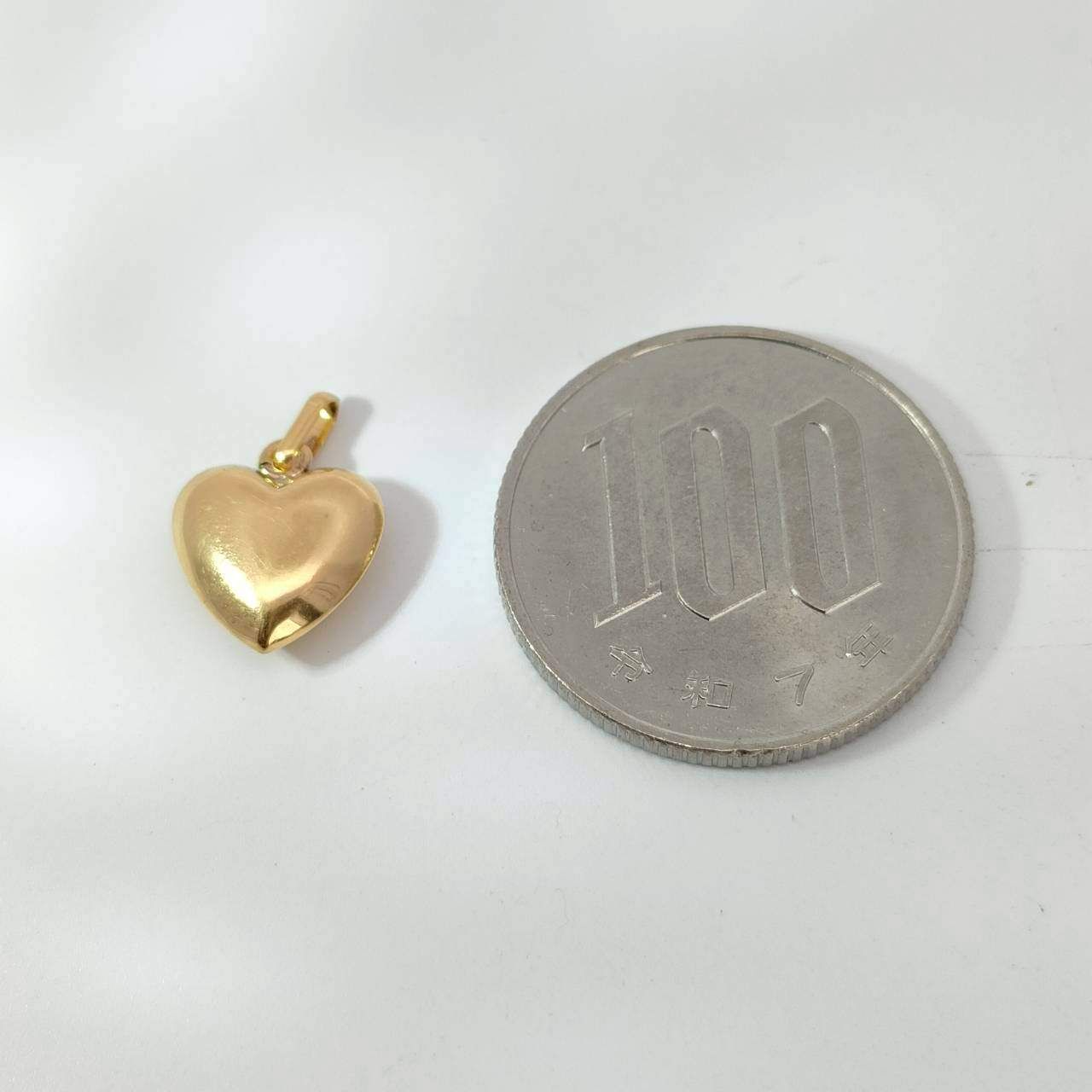18金 K18 レディース 中空 ハート ネックレストップ 配送 0.53g C754
