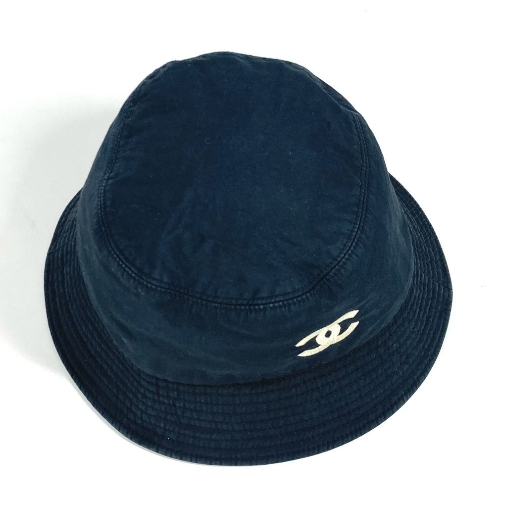 CHANEL シャネル ハット CC ココマーク ロゴ コットン ブラック