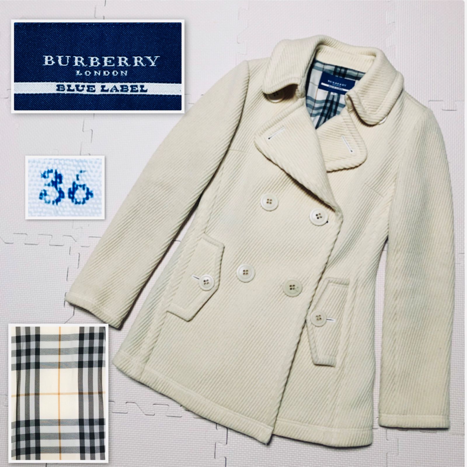 BLUE LABEL バーバリーブルーレーベル Pコート ピーコート ウール80 