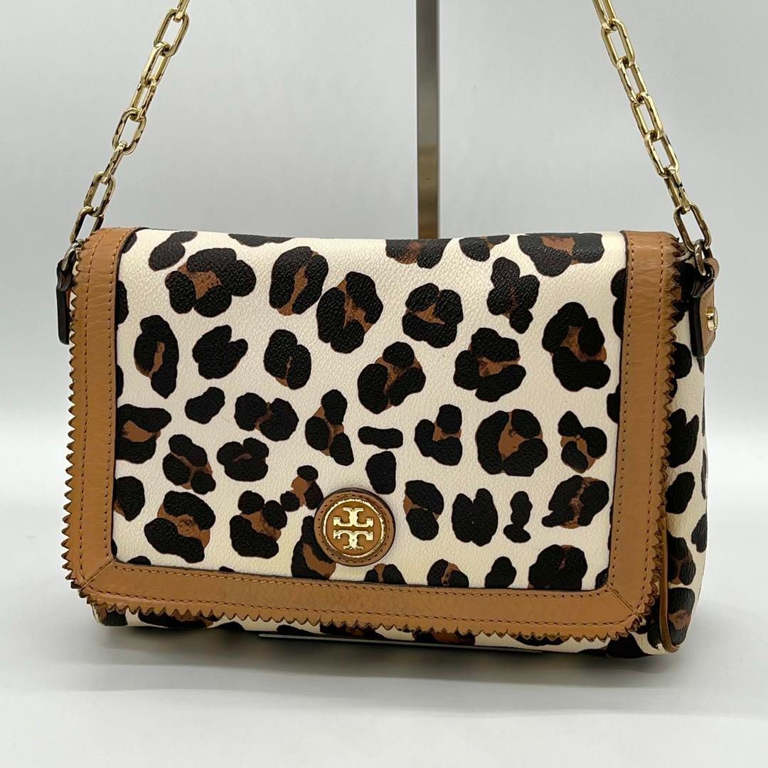 【海外限定】 ✨良品✨Tory Burch レオパード 豹柄 フラップ ショルダーバッグ バッグ
