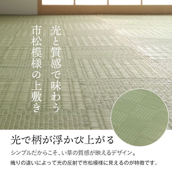 純国産 い草上敷きカーペット 格子柄 江戸間６畳 ラグ（841） 国産い草 ござ 上敷き カーペット DXランクス 裏貼 江戸間 2～6畳 ラグ・カーペット