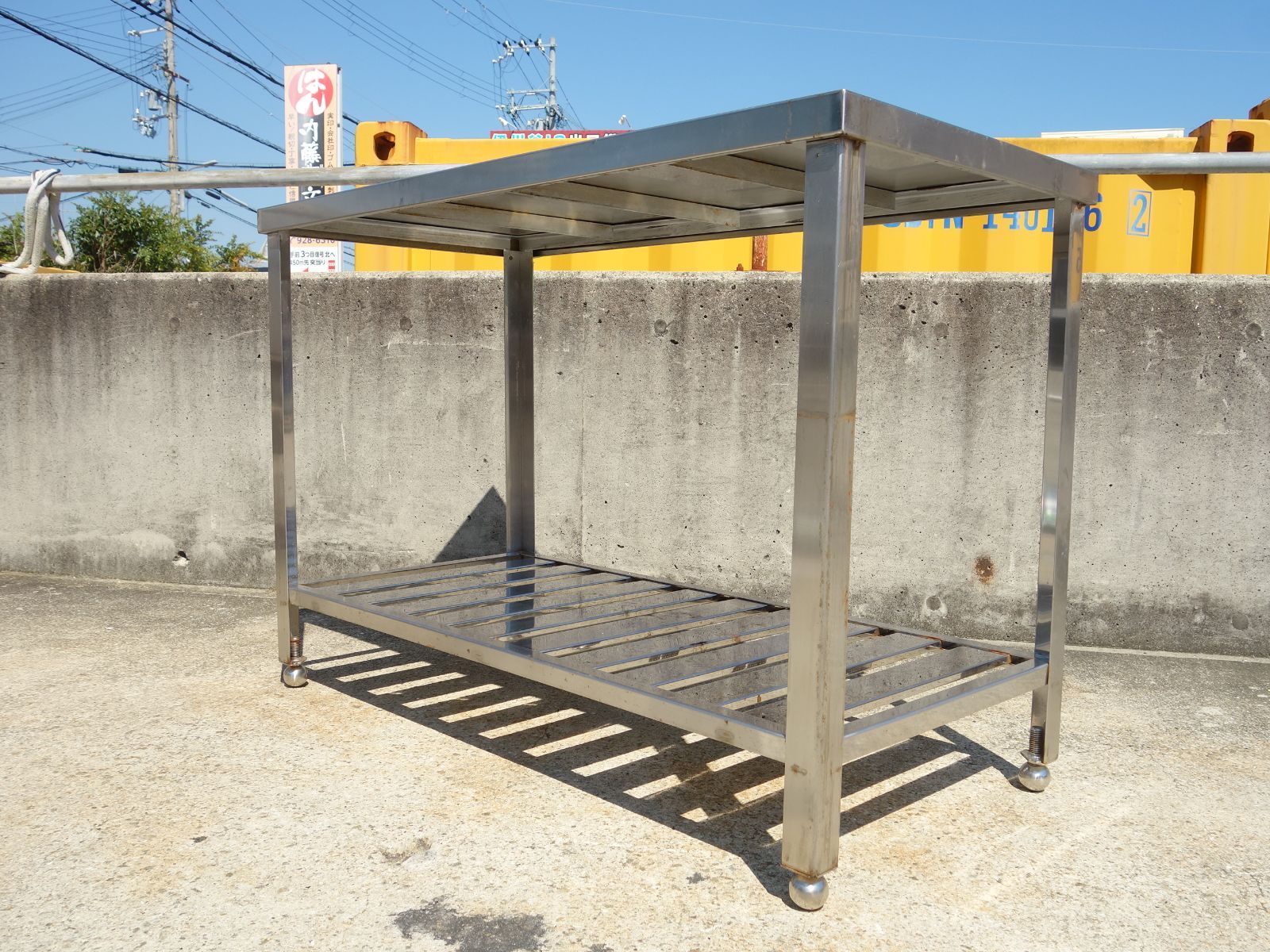 中古】K▽業務用 厨房 作業台 棚 ステンレス 幅1115×奥行535×高