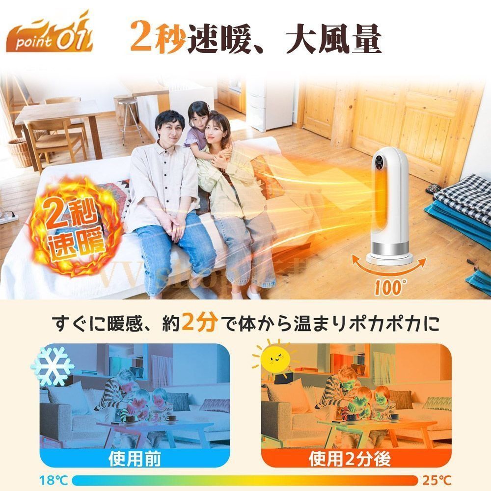 セラミックヒーター 首振り 人感センサー 2025 小型 ヒーター 速暖 電気ストーブ ファンヒーター 足元ヒーター 3段階切替 暖房器具 足元暖