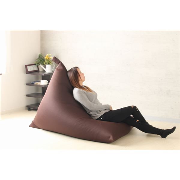 ビーズクッション 特大 約112×133cm ブラウン 神秘のBig Triangleソファ 2WAY ソファー リビング ダイニング