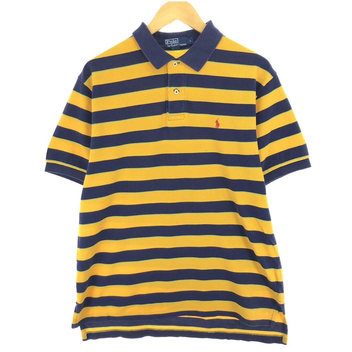 古着 ラルフローレン Ralph Lauren POLO by Ralph Lauren 半袖 ボーダー ポロシャツ メンズL相当/eaa469017