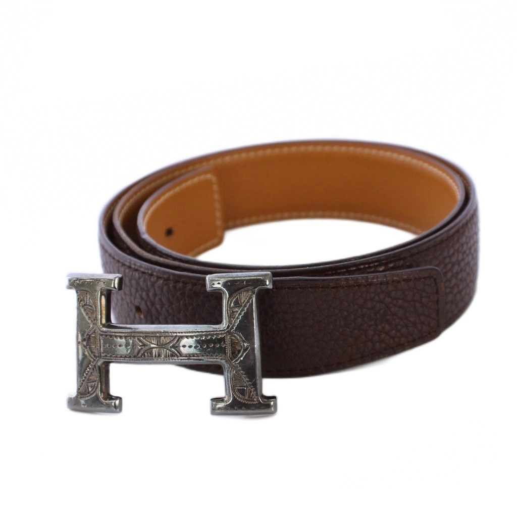 エルメス HERMES コンスタンス トゥアレグ レザーベルト 75 ブラウン □I刻印 |KH OH