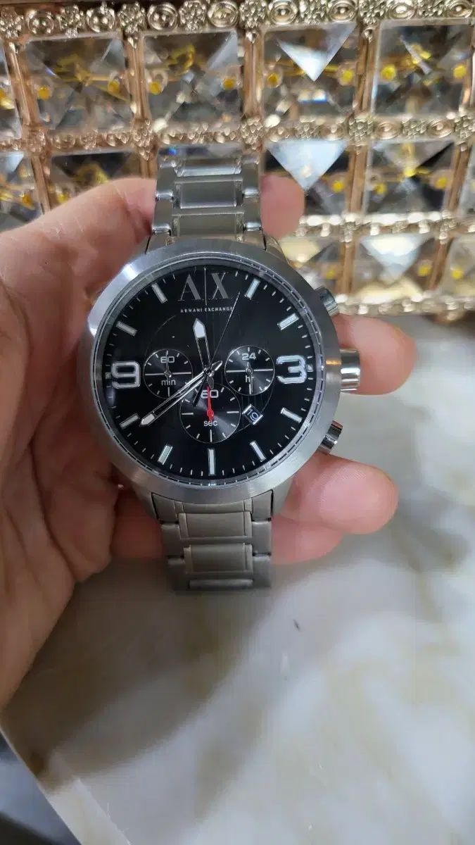  ARMANI アルマーニ 交換 メタル 時計 ブラック 金属ベルト 時計