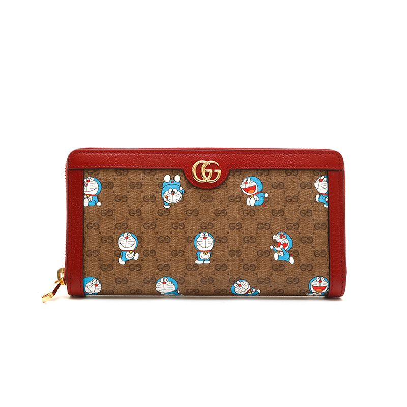 GUCCI グッチ 長財布 ドラえもん ミニGGスプリーム ジッピーロング