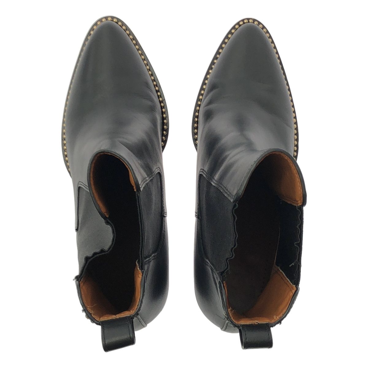 コーチ サイドゴアブーツ ピアス レザー 黒 スタッズ CC786 24.5㌢ コーチ サイドゴアブーツ ピアス レザー 黒 スタッズ CC786 24.5㌢