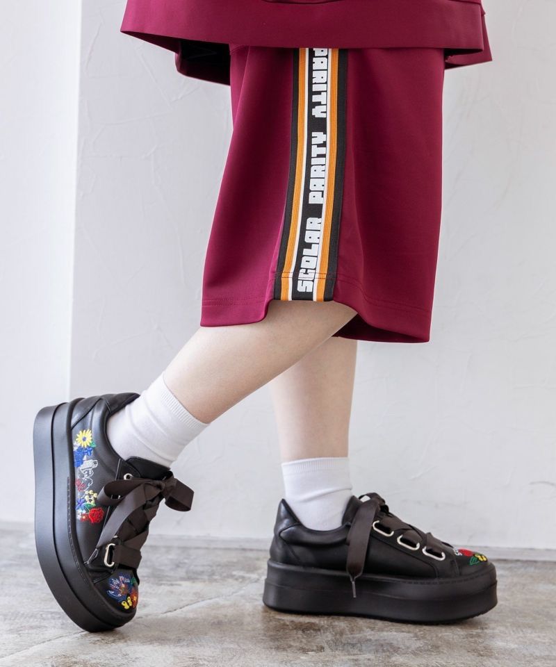 ScoLar Parity（スカラーパリティ）カンフーウサギ刺繍 ジャージハーフ