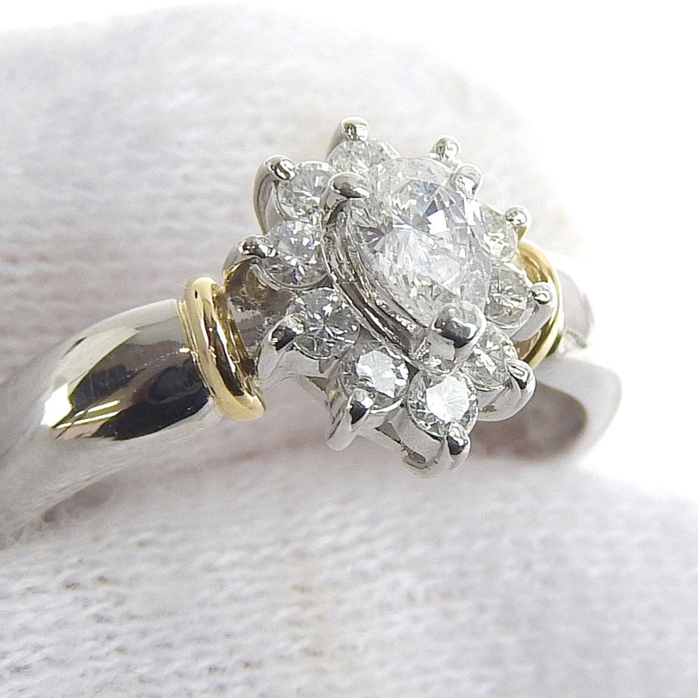 【豊富なセール】新品 コンビリング ダイヤ 0.20ct K18 Pt900 リング(指輪)