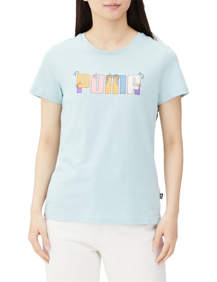【新品・5営業日で発送】PUMA プーマ ESS+_ロゴ_グラフィック_Tシャツ (681231) 色 : TUQ_SUR サイズ : XL 