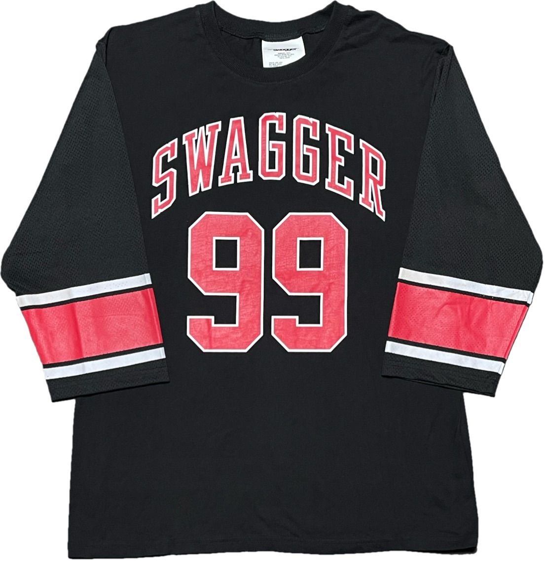 タグ付き新古品 SWAGGER 七分袖フットボールシャツ ブラック L