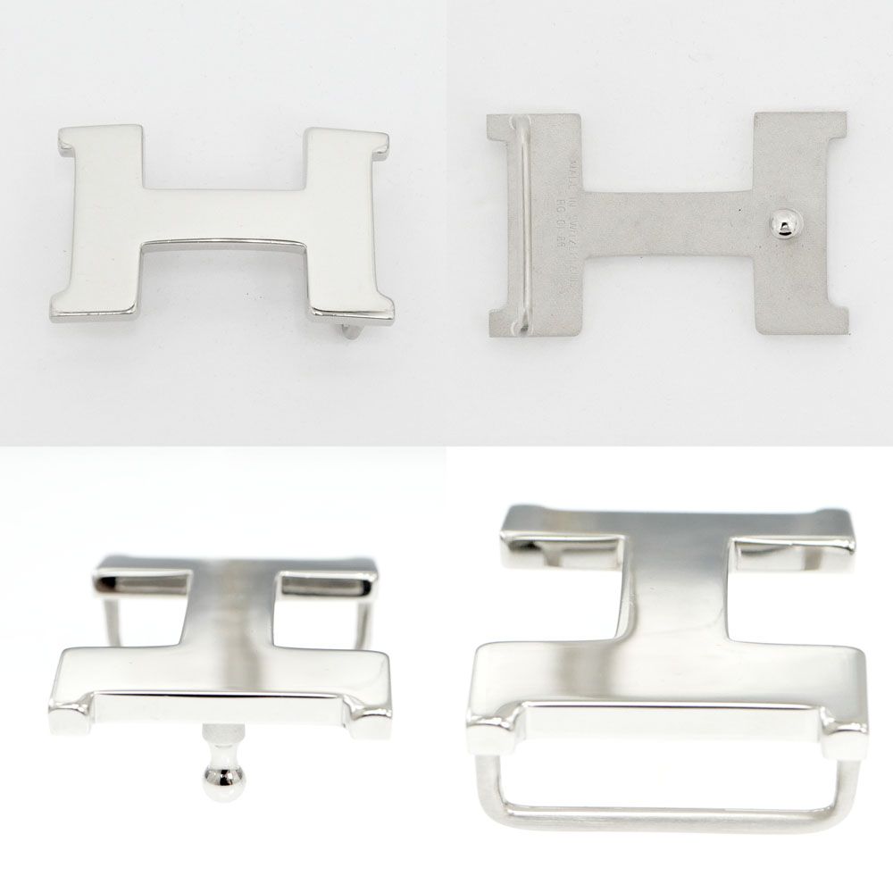 美品エルメスHERMES ベルト85リバーシブル　バックルシルバー エルメス ベルトバックル＆リバーシブルベルト #85 ブロン/エトゥープ