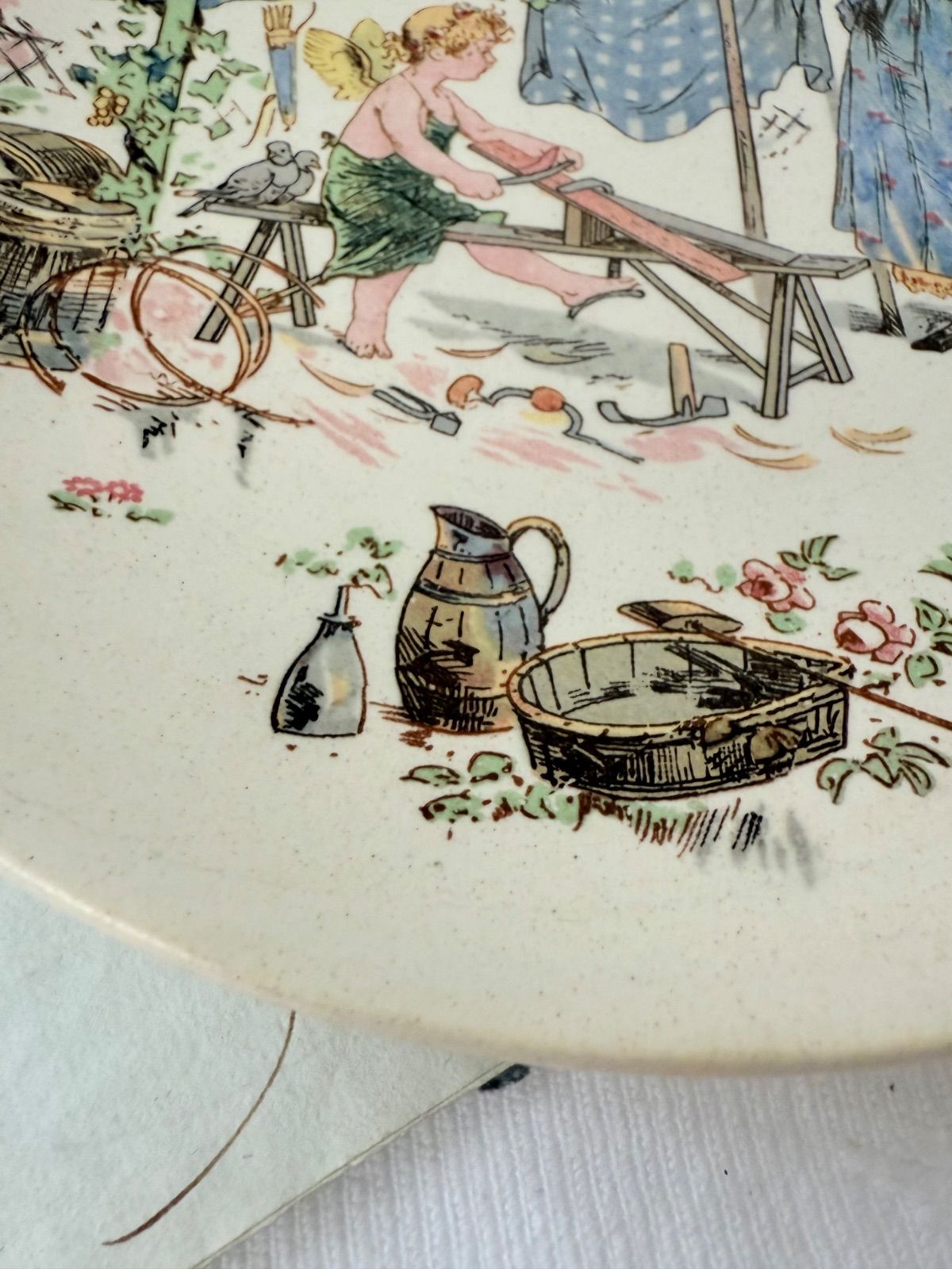 フランスアンティーク サルグミンヌ アンファンリシャール プレート ② Sarreguemines サルグミンヌ アンファン・リシャールシリーズ