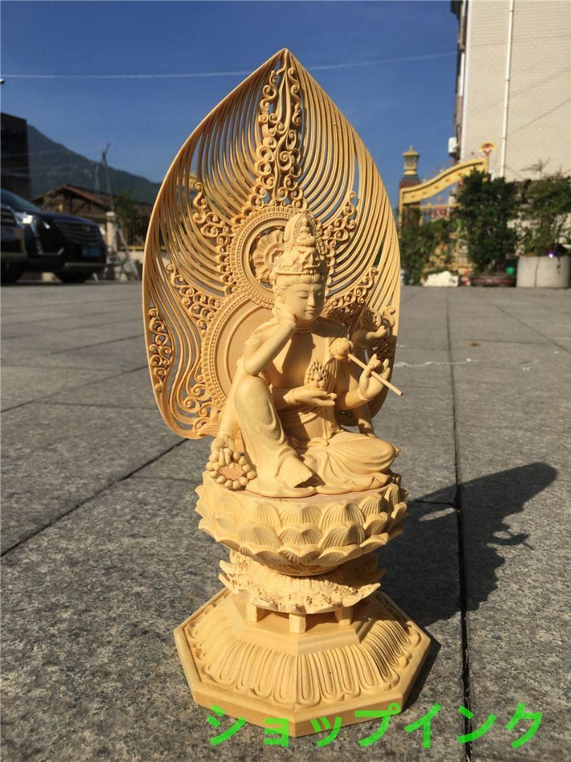 新品未使用  開運 仏像 高級天然木彫り 如意輪六臂観音 精密彫刻 仏教 工芸品 新品未使 開運 仏像 高級天然木彫り 如意輪六臂観音 精密彫刻