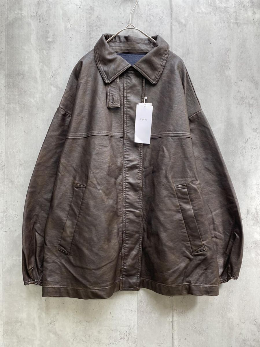 新品 mystic ミスティック ライダース ジャケット size2/茶 ◇■◎レディース