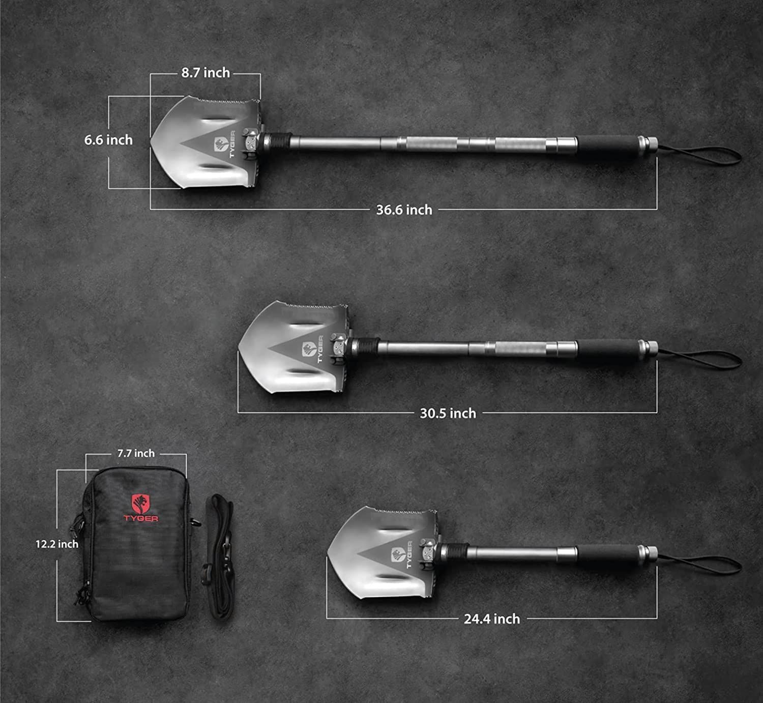 正規品 日本語取扱説明書付 Tyger タイガー TG-SV8U3217 シャベル|ミリタリー|ヘビーデューティ|折りたたみコンパクトツール | 16イン1 | 多機能 オフロード|キャンプ|アウトドア|サバイバル|緊急用