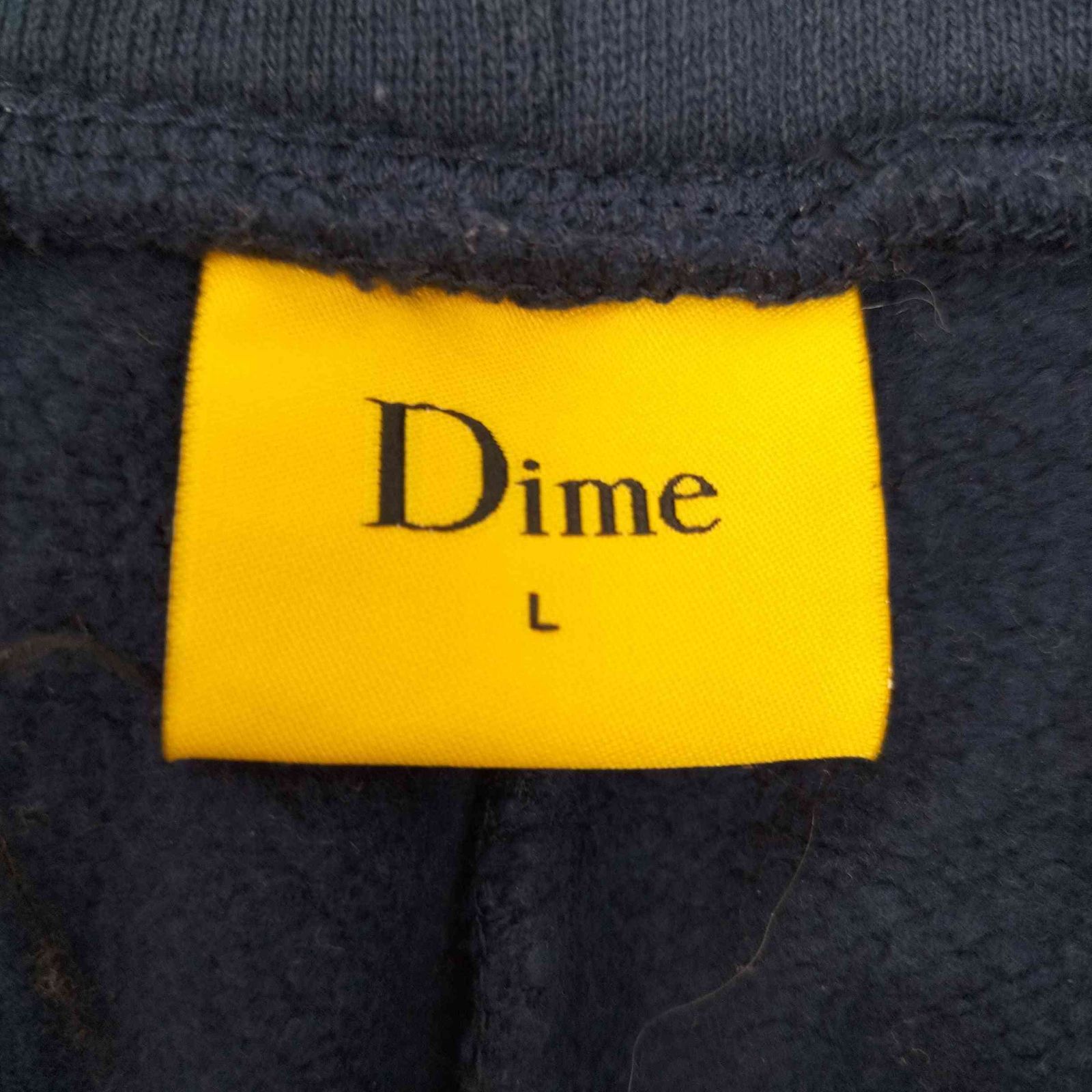 Dime スウェット 早めに売りたいので結構値下げします コメントよろしくです dime ダイム スウェットパーカー センター刺繍ロゴ 裏起毛 黒 XL