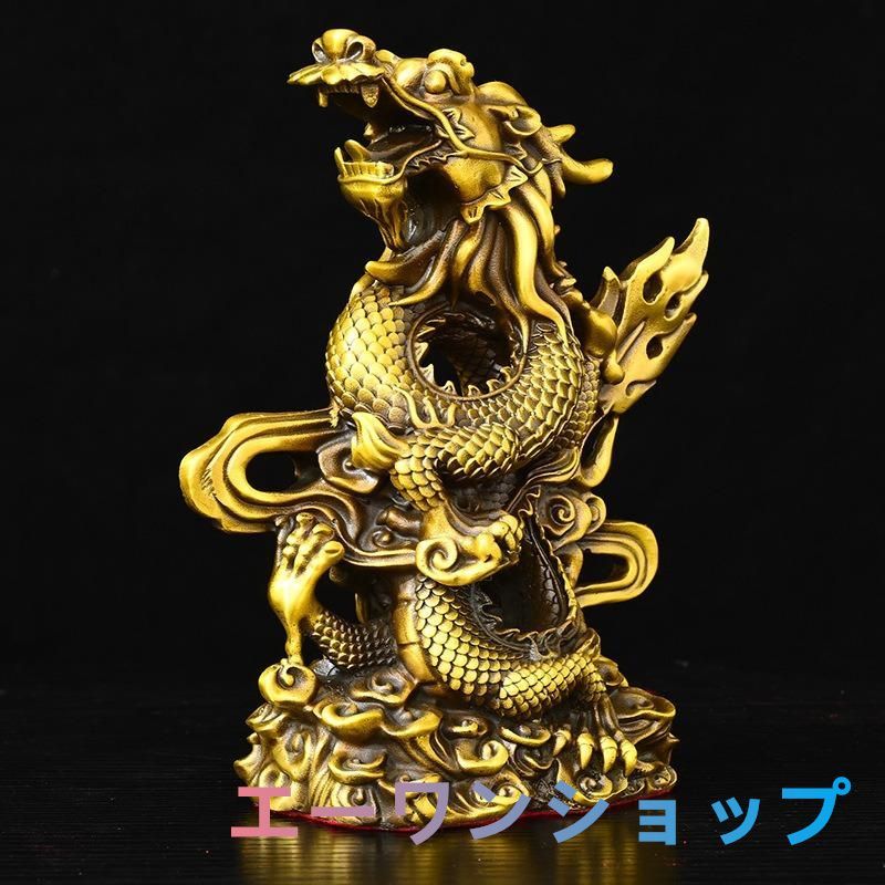 開運！金龍 龍 ドラゴン 金 黄金 ゴールド 置物 オブジェ 金龍 風水 開運