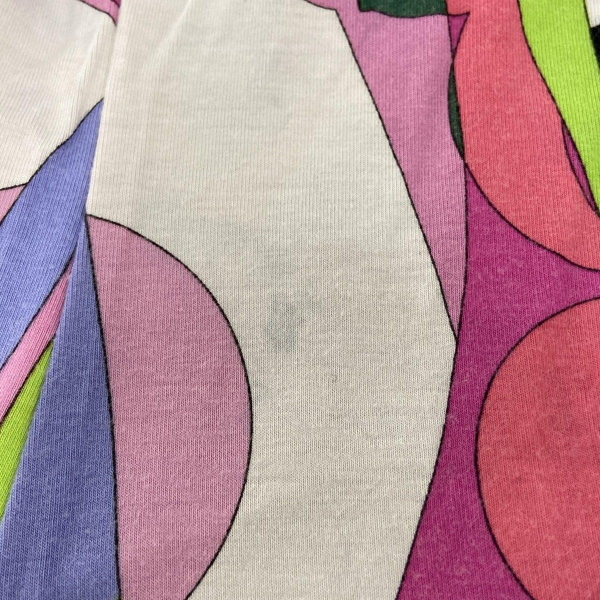  EMILIO PUCCI エミリオプッチ 半袖Tシャツ サイズXS レディース - 白×ピンク×マルチ クルーネック 半袖(Tシャツ) Tシャツ カットソー