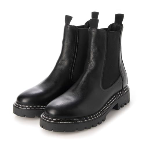 イーボル ファッションブーツ 本革トラックソールホワイトステッチブーツ BL