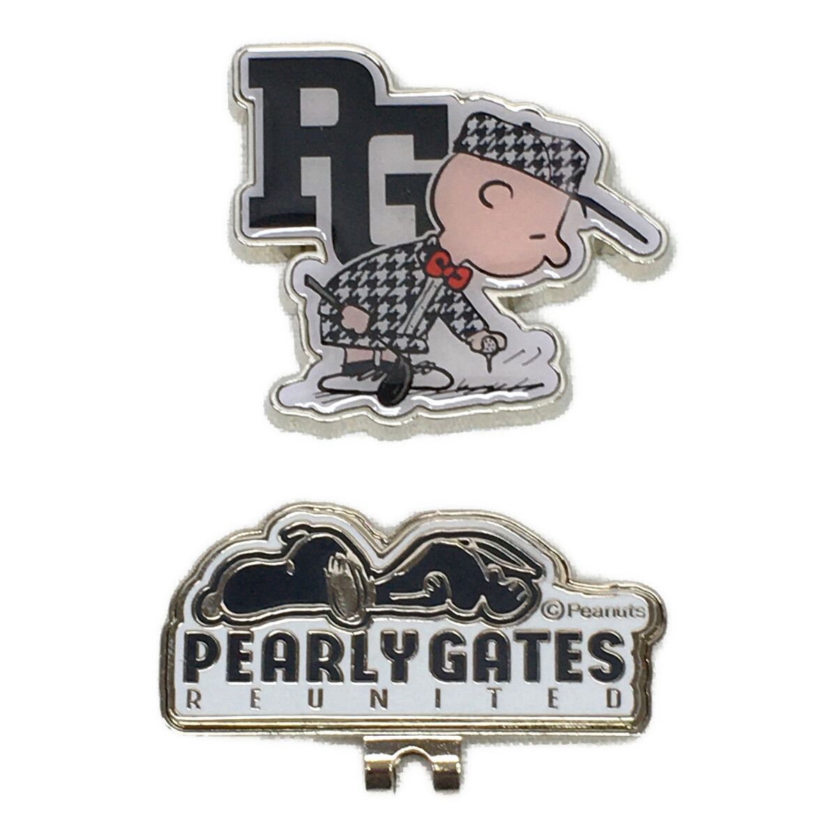 中古 パーリーゲイツ PEARLY GATES マーカー 白×紺 スヌーピー