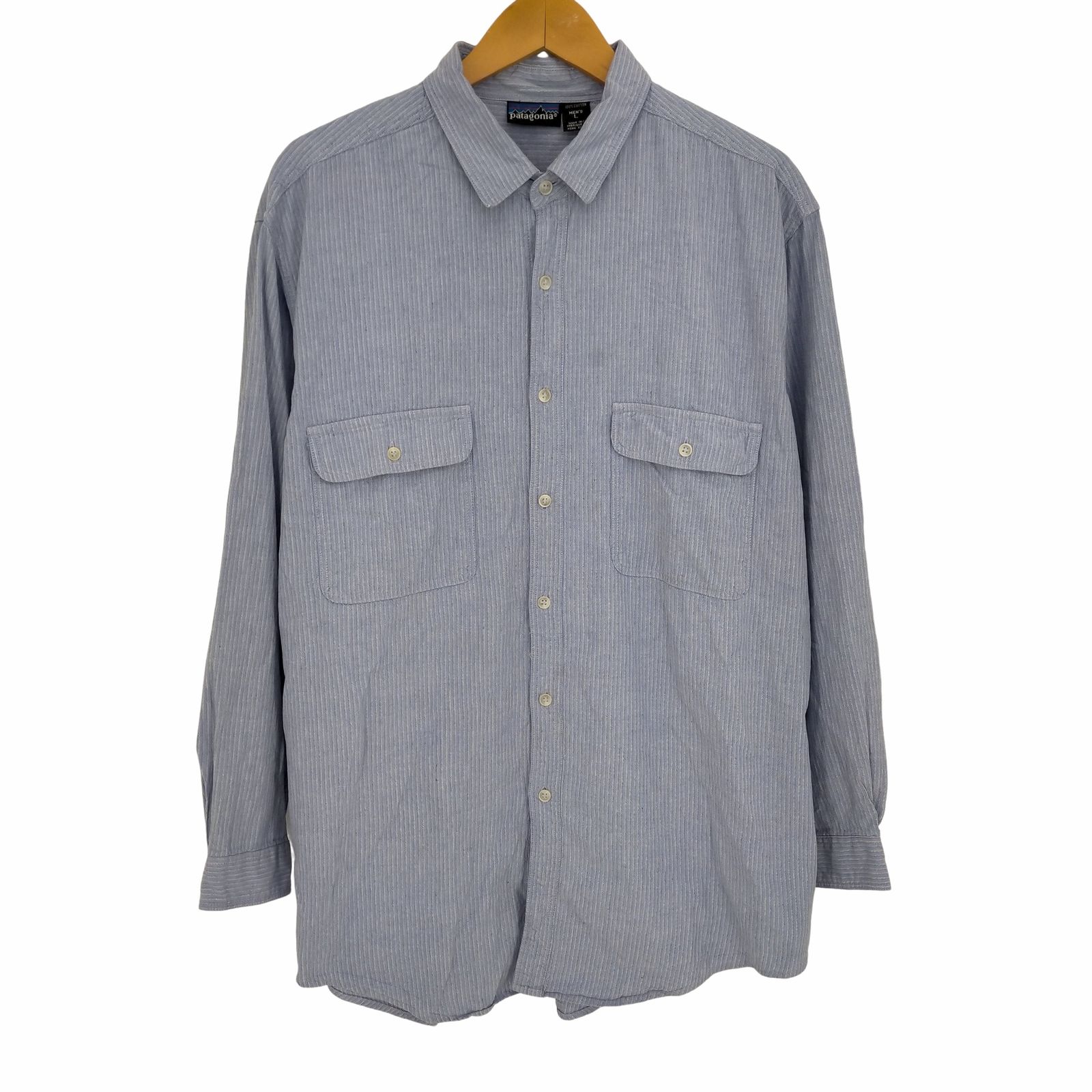 パタゴニア patagonia 80-90s 香港製 ストライプ ワークシャツ メンズ import：L 