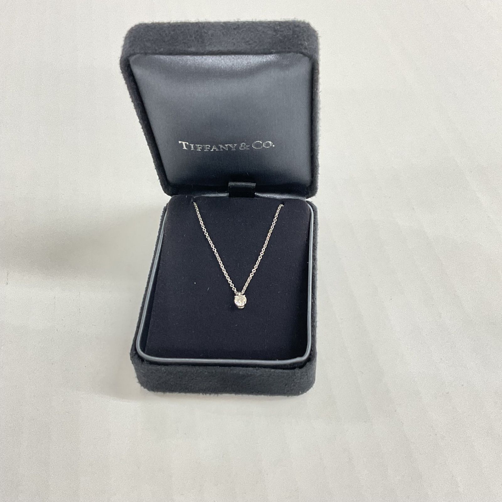 ティファニー ソリティアダイヤモンドネックレス 0.22ct プラチナ鑑定