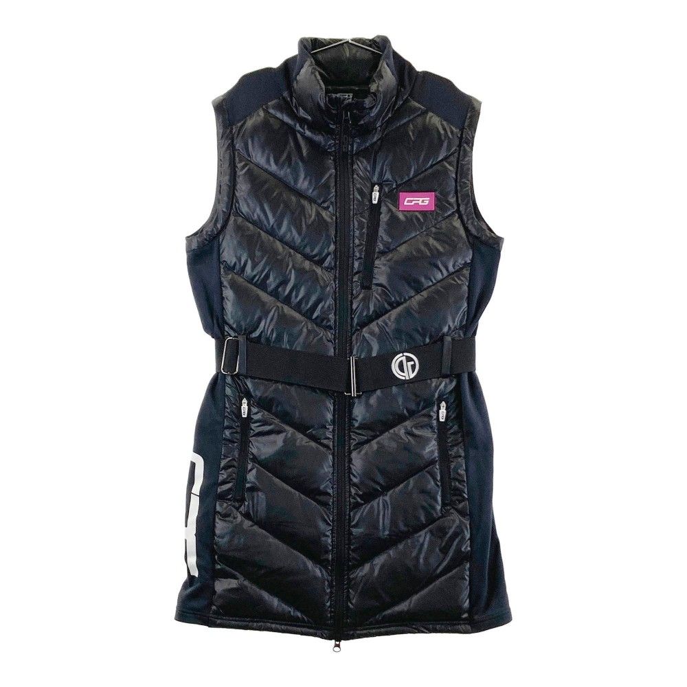サイズ：L CPG GOLF シーピージーゴルフ  ノースリーブ ダウン ジップワンピース  ブラック系 [240101199905] ゴルフウェア レディース ストスト