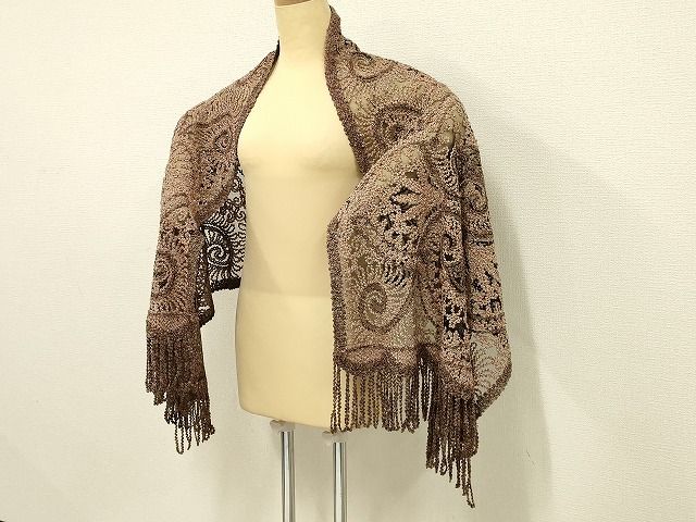 平和屋着物 染織デザイナー 堀口無月 MUGETSU チュール織 和装小物 透け感のあるショール AAAS2622ay