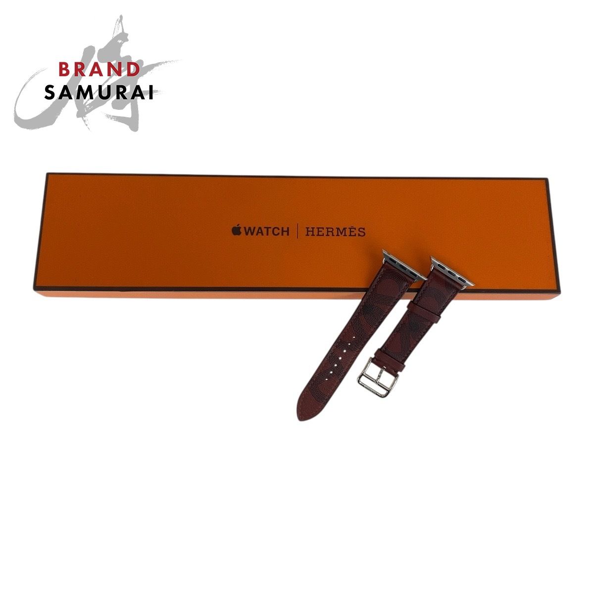 HERMES エルメス サーキットH シンプルトゥール ワインレッド レザー アップルウォッチバンド 38mm Z刻印 レディース 503658