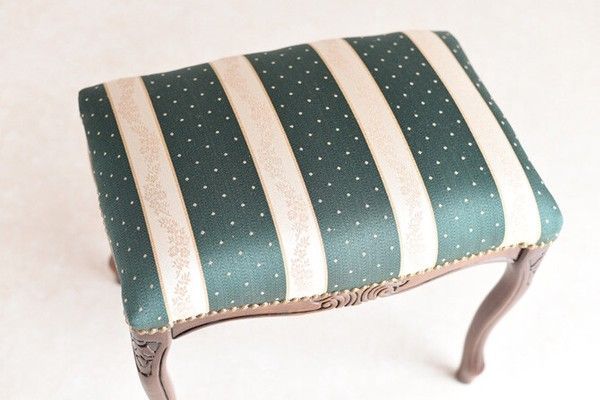 猫脚スツール ストライプ イタリア製 グリーン 2セット 猫脚スツール